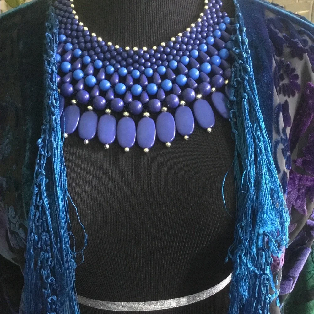 💙🌸 Blue Statement Bib Necklace 🌸💙New💙🌸 - Picture 13 of 13